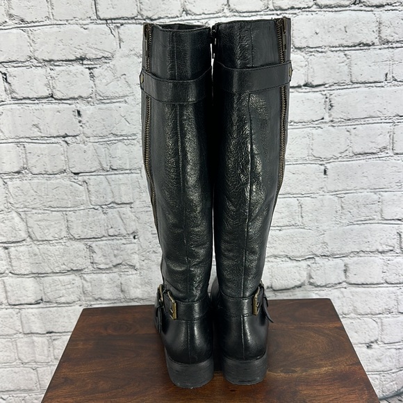 STEVE MADDEN Synicle Tall "Buttery" Leather Boots 7M Black LIKE NEW! - Picture 5 of 9